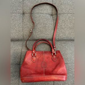 Elegant Red Leather Crossbody Bag